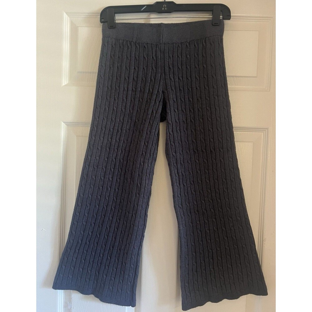 House Of Harlow 1960 Cable Knit Crop Flare Pants Gray Womens Size XS Low Rise